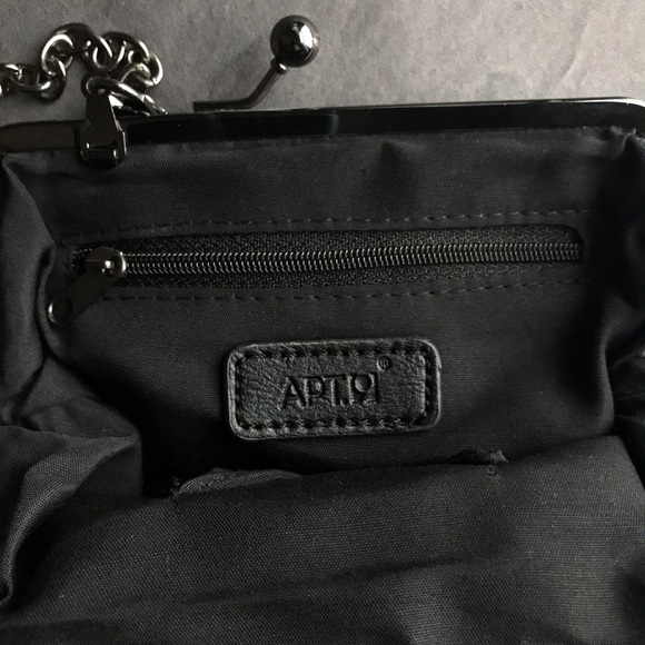 APT.9 Mini Black/Silver Purse Crossbody/Clutch - Picture 5 of 8